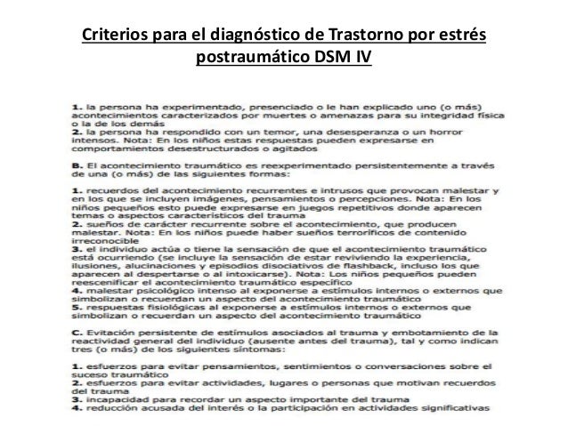 estres postraumatico dsm iv